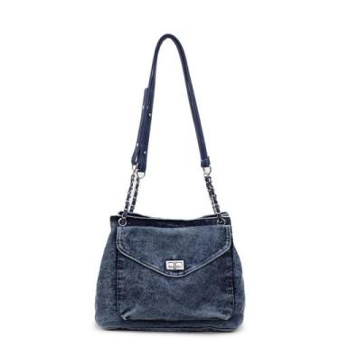 Imagem de Bolsa Messenger Jeans moderna para mulheres 32x10x25cm - yiweisai