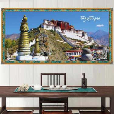 Imagem de Tapeçaria: parede do palácio de Potala, estilo tibetano, 150x130cm, mi