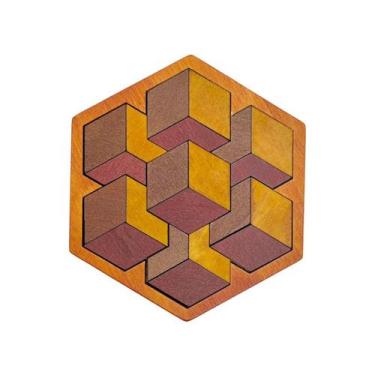 Imagem de Brinquedo hexagonal de madeira Tangram Puzzle para crianças - Taiyuank