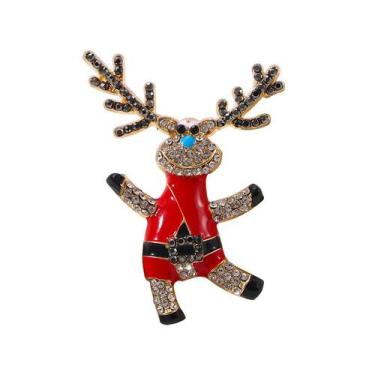 Imagem de Broche Pin Sparkling Reindeer, blusa de Natal - Yiweisai