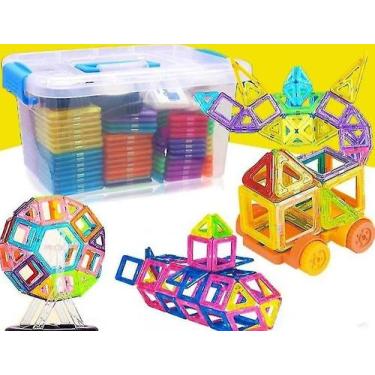 Imagem de Conjunto de blocos de construção magnéticos 110 unidades para crianças