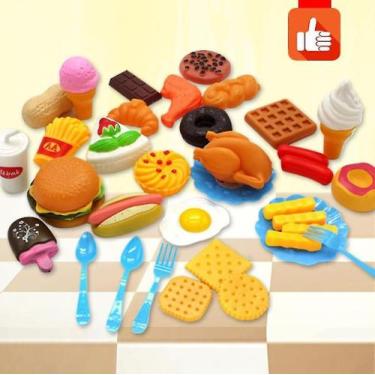 Imagem de Conjunto de comida de brinquedo de cozinha Hamburger para crianças de 