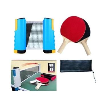 Imagem de Conjunto De Raquetes De Tênis De Mesa Portátil E Extensível Com Rede, 
