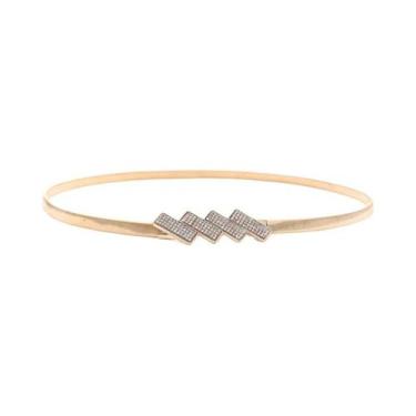 Imagem de Cintos Finos Elásticos De Metal Com Strass Dourado E Prateado Para Ves