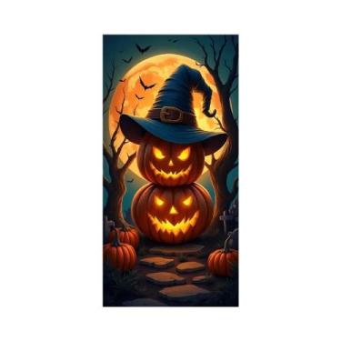 Imagem de Banner De Porta De Halloween 72x35 Polegadas Poliéster Fantasma Hospit
