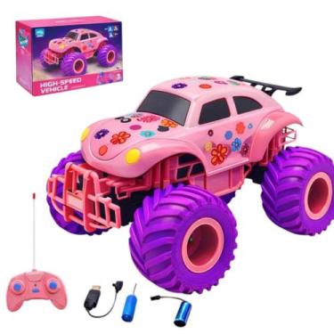 Imagem de Jeep Rosa Brinquedo Recarregável Off Road de Controle Remoto - Toys