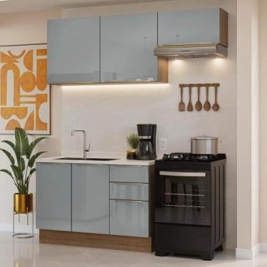 Imagem de Armário de Cozinha Compacta 180 cm Rustic/Cinza Lux Madesa 02, Rustic/