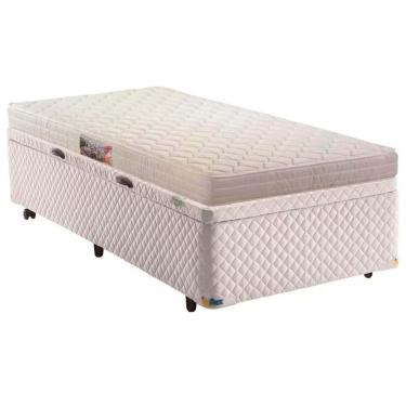 Imagem de Cama Box Baú Solteiro Frontier Ortopédica Espuma Com Baú Branco Herval