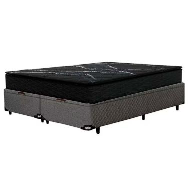 Imagem de Cama Box Baú Queen New Itália com Colchão Molas Ensacadas Preto-granite Umaflex Colchões