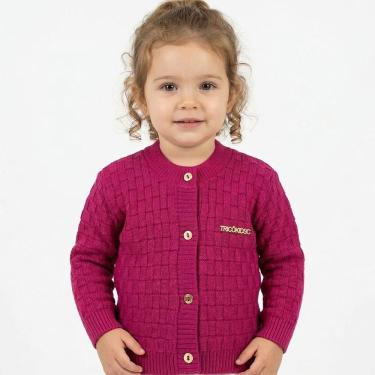 Imagem de Casaco Transpassado Tricô Kids Rosa Pink