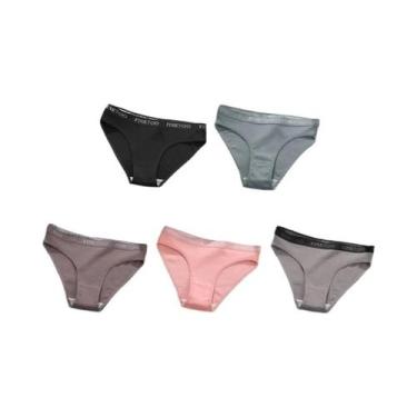 Imagem de Conjunto De 5 Calcinhas De Algodão plus Size Para Mulheres, Cintura Ba