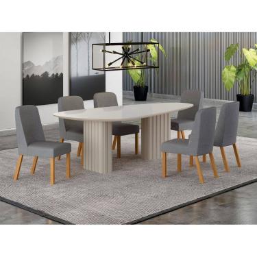 Imagem de Conjunto jantar 6 cadeiras maciça 2x1 vdo Iza  - Arbo Design