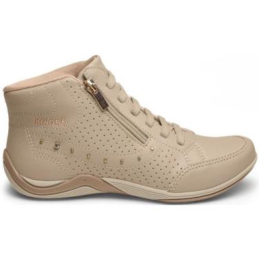 Imagem de Tênis Casual Feminino Kolosh Bota Calce Fácil Ziper, Marrom, 36