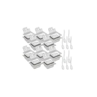 Imagem de CONJ 16 CUBAS Em POLICARBONATO GN 1/6X65 mm 1 Litro + 16 TAMPAS Em POL
