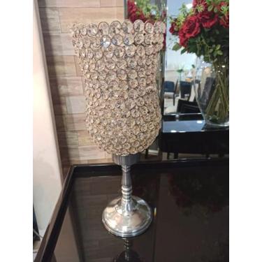 Imagem de Castiçal Taça Cristal Prata - Via Decor