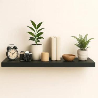 Imagem de Prateleira Mdf 160x20 Moderna Suporte Parede Invisivel 30mm Cor:Freijó