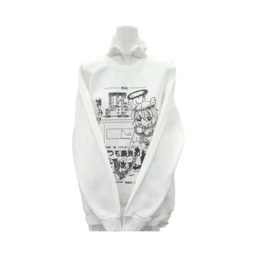 Imagem de Moletom Feminino Solto Estilo Anime Gola Redonda Estampado Moda Cultur