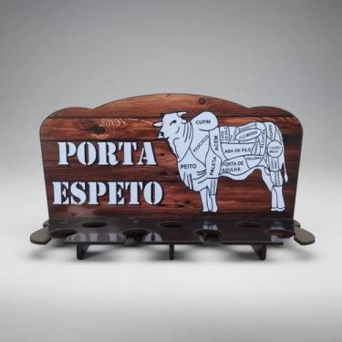 Imagem de Porta Espeto de Parede Churrasco para 7 Espetos MDF 4mm - Hp Decor