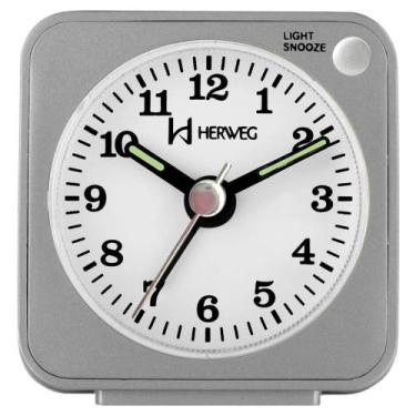 Imagem de Relógio Despertador Herweg 2510 024 Cinza Iluminação Noturna