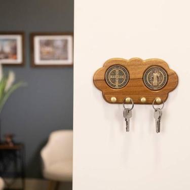 Imagem de Porta-chaves Medalha São Bento 17cm - R9488 - Romana Brasil