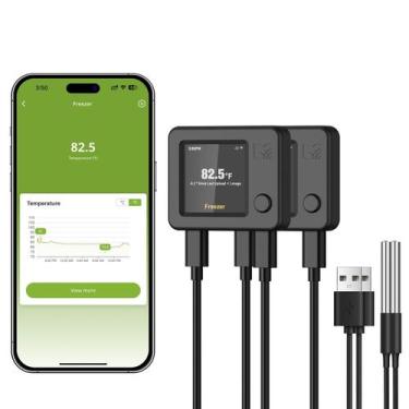 Imagem de Termômetro WiFi MOCREO NS1 Kit com 2 Unidades com Alarme para Freezer