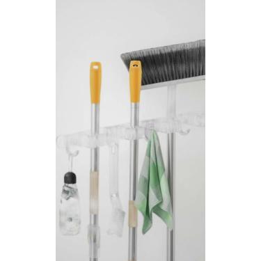 Imagem de Suporte Vassoura Inox 9 Acessórios Ganchos - Congratulations Store