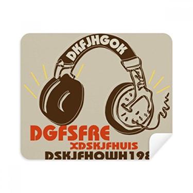 Imagem de Fone de ouvido marrom Rock Music Crazy Pano de limpeza Limpador de tela 2 peças Tecido de camurça