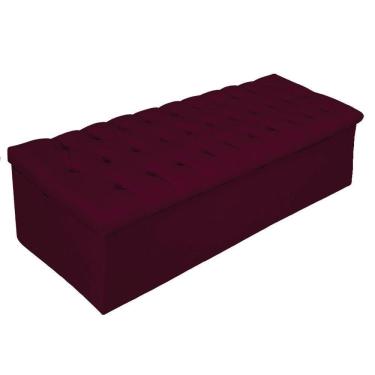 Imagem de Calçadeira Baú Estofada 160cm Queen Size Bordô Adj Decor