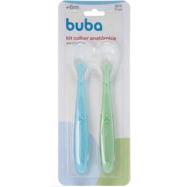 Imagem de Kit Colher Infantil Ponta Silicone Bebês Anatomica BPA Free 2 Pecas