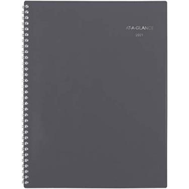 Imagem de Agenda mensal 2021 da AT-A-GLANCE, 21 x 28 cm, grande, DayMinder, cinza (GC4700721)