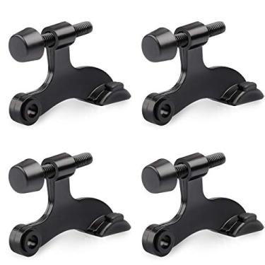 Imagem de Rolha de porta preta com pino de dobradiça da Homotek com 4 unidades, tampa de porta de luxo resistente ajustável, 6,3 cm x 4,5 cm, com pontas de borracha preta