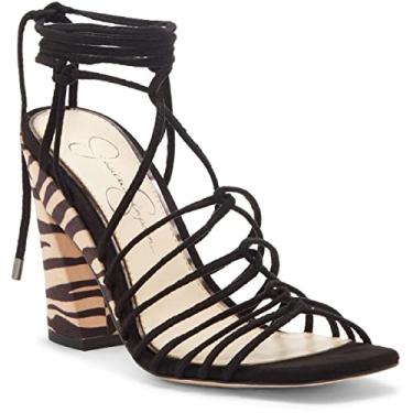 Imagem de Jessica Simpson Sandália feminina Milaye com salto, Microcamurça preta, 9.5