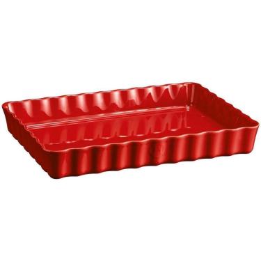Imagem de Travessa Retangular Canelada 24X34 Cm Vermelho Emile Henry