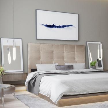 Imagem de Cabeceira Solteiro 0,90m Roma Suede Bege