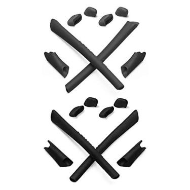 Imagem de Mryok 2 pares de kits de substituição de fones de ouvido para meia jaqueta/meia jaqueta Oakley XLJ/meia jaqueta ajuste asiático - cinza e preto