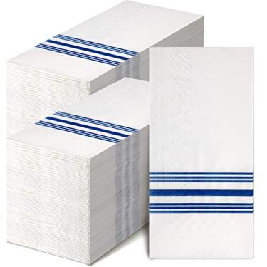 Imagem de 200 Pçs Toalhas de hóspedes Descartáveis Banheiro Decorativos Guardanapos de Papel Tamanho do Jantar Linho Sensação Macia Absorvente Toalha de Mão de Papel Descartável para Páscoa Cozinha Festas Casamentos Festa de Natal