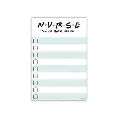 Imagem de DAILY RITMO Nurse Sticky to Do List | I'll Be There for You | Bloco de notas de enfermeira | Essenciais de estudante de enfermagem | Presente de formatura RN NP CNA LPN | 50 páginas, notas de 10 x 15