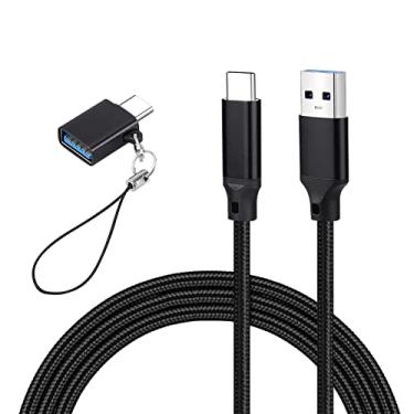 Imagem de weishan Cabo de substituição USB C para Focusrite Scarlett Solo (3ª geração), interface de áudio Scarlett 2i2 (3ª geração) com adaptador USB C macho para fêmea USB, trançado de nylon, 2 m