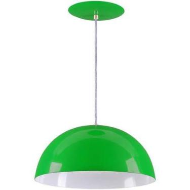 Imagem de Pendente Meia Lua 40cm Luminária Alumínio E27 Verde - L & L Iluminação