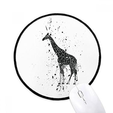 Imagem de Mousepad mexicano girafa simples preto e branco tapete redondo para computador