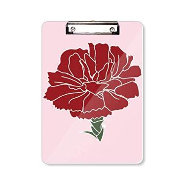 Imagem de Rosa Cravo Mothe Day Flor Planta Prancheta Pasta Bloco de Escrita Placa de Fundo A4