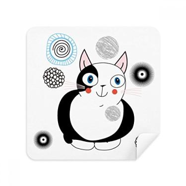 Imagem de Animal Cute Fat Cat Smile óculos limpador de tela camurça tecido pacote com 2
