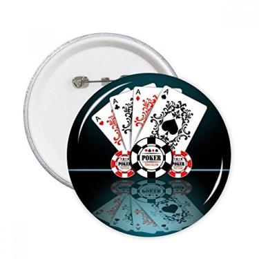 Imagem de Chips Baralho de cartas utensílios de jogo padrão pinos redondos crachá botão emblema acessório decoração 5 peças