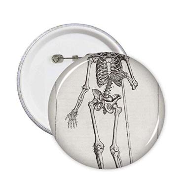 Imagem de Decoração esqueleto humano padrão corpo pinos crachá botão emblema acessório decoração 5 peças