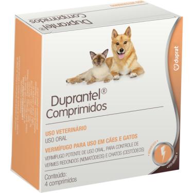 Imagem de Vermífugo Duprat Duprantel Comprimidos para Cães e Gatos - 4 Comprimidos