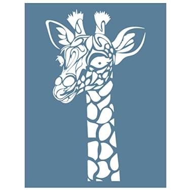 Imagem de Estêncil de serigrafia autoadesivo para impressão de serigrafia, estêncil de malha de estêncil de girafa para decoração de pintura de tecido de travesseiro de camiseta faça você mesmo