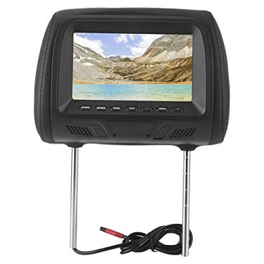 Imagem de Leitor de DVD com encosto de cabeça para carro, 7 polegadas Display LCD Monitor de encosto de cabeça portátil Monitor MP5 Multimídia Player ajustável, suporte a amplificador USB