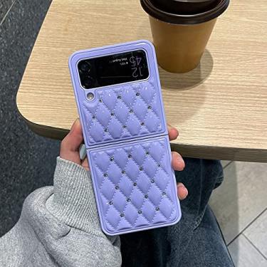 Imagem de Capa de losango retrô com brilho e strass de luxo para Samsung Galaxy Z Flip 3 4 5G Z Flip3 Zflip3 Flip4 Zflip4 Capa, E, para Samsung Z Flip 3