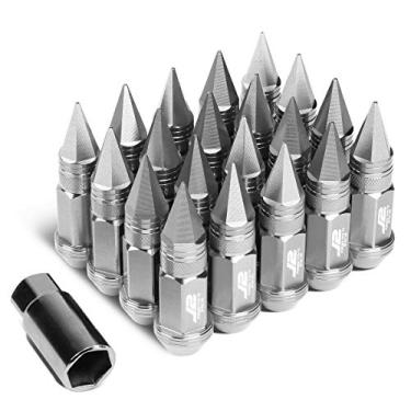 Imagem de J2 Engineering LN-T7-022-15-SL 7075 Alumínio Prata M12X1.5 20 peças G: 80 mm Porca pontiaguda com adaptador