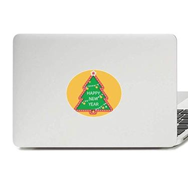 Imagem de Adesivo de vinil com emblema de desenho animado árvore de Natal e notebook